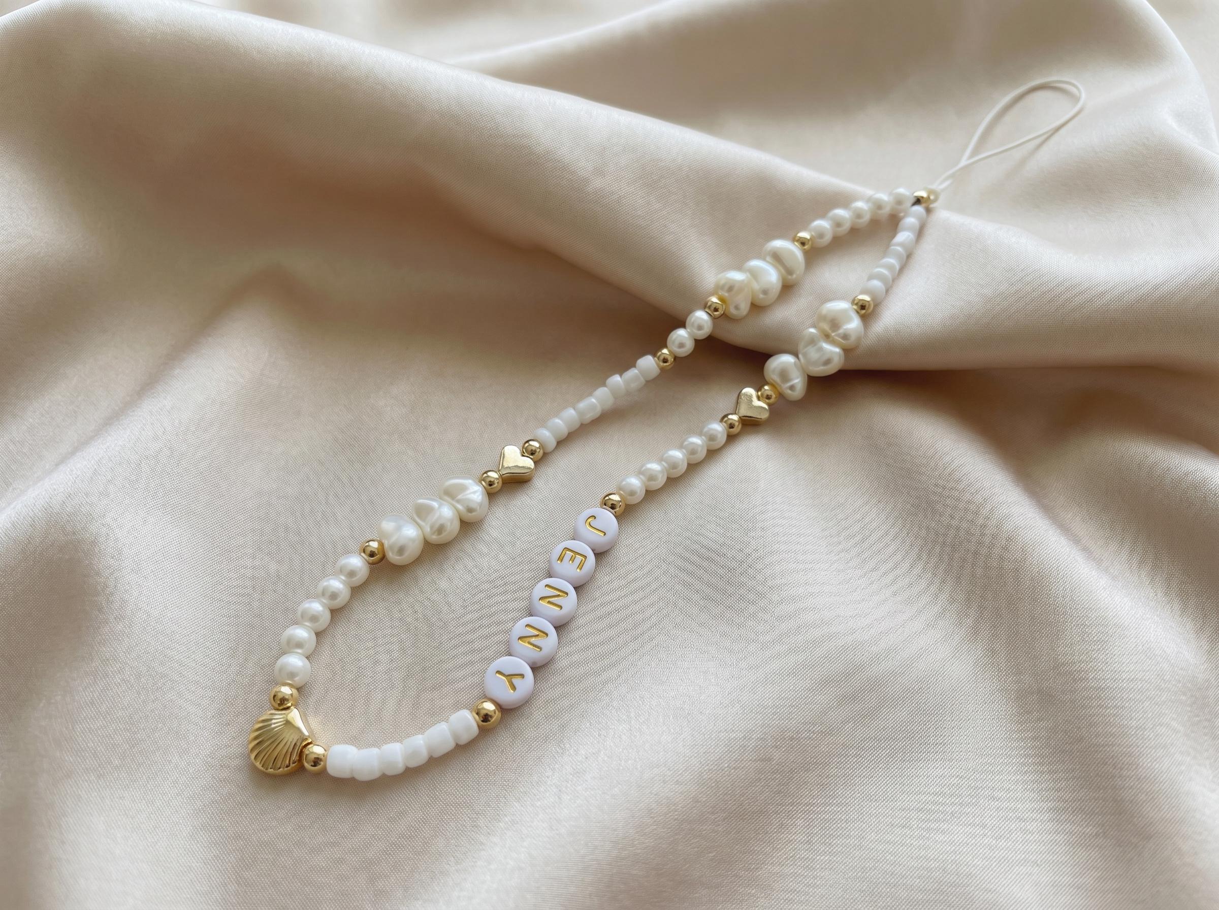 Personalized Pearl Phone Charm