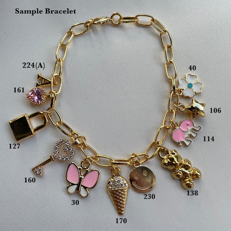 Charm Bracelet, Personalized Charm Bracelet for Women, Design Your Own Jewelry, Choose Your Jewelry, Custom Bracelet, Gift For Girlfriend zdjęcie 8