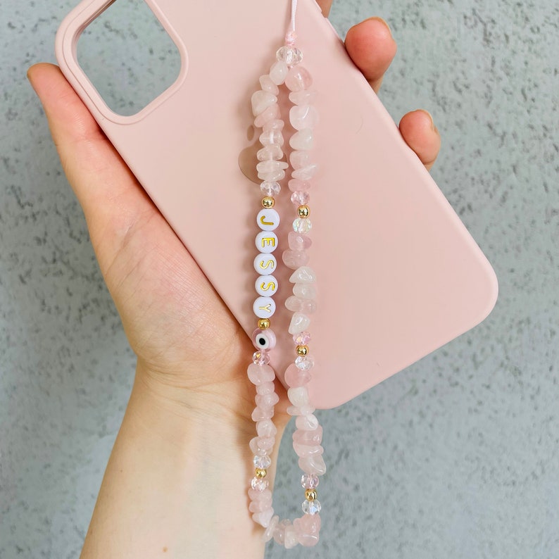 Rose Quartz Gemstone Phone Strap Healing Crystals Phone Etsy UK