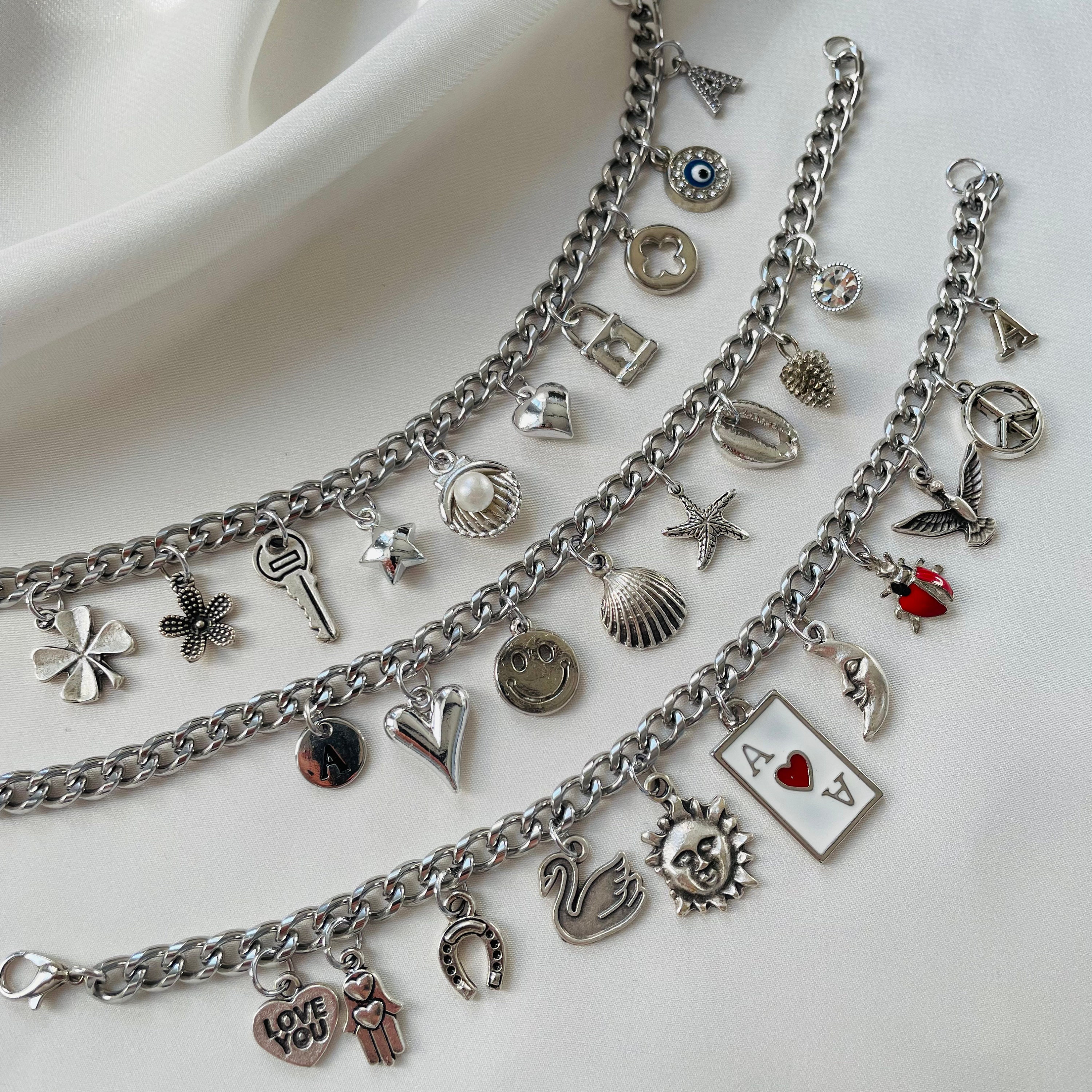 Custom Charm Bracelet, Personalized Charm Bracelet for Women Girl, Design Your Own Jewelry, Friend Gift, Birthday Bracelet, Gifts For Her