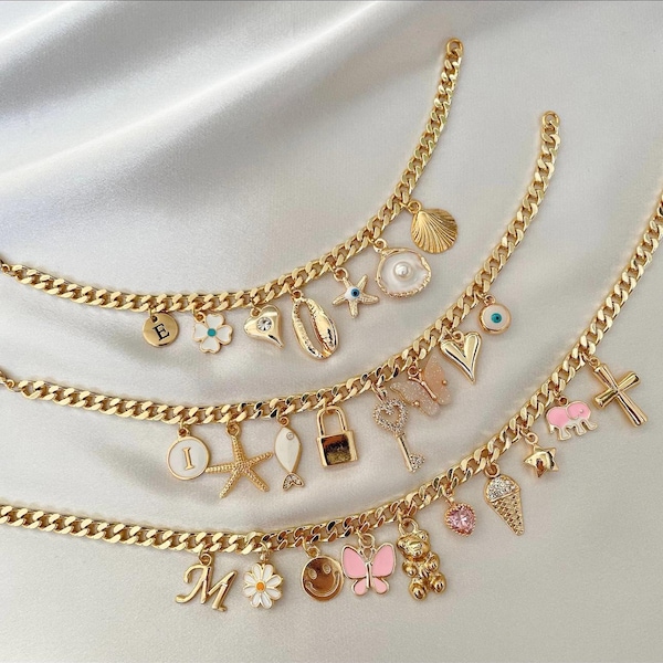 Custom Charm Bracelet, Personalized Charm Bracelet for Women Girl, Design Your Own Jewelry, Friend Gift, Birthday Bracelet, Gifts For Her