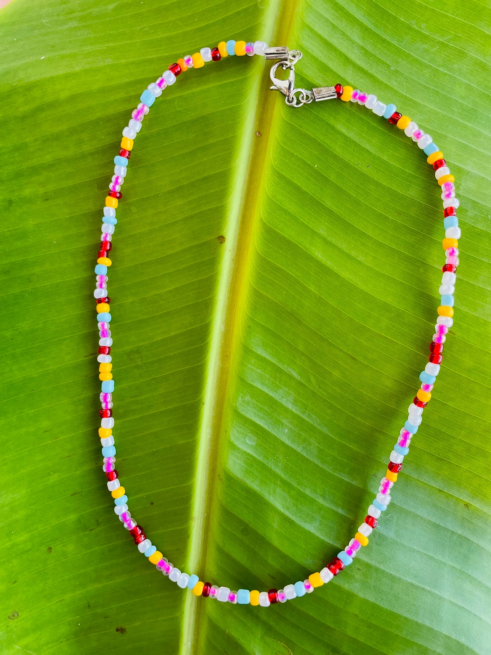 Seed Beads Necklacecolorful Seed Bead Simple Necklace Czech Etsy