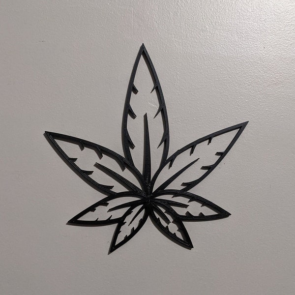 Marijuana Leaf Wall Decor - 3D Printed Wall Art