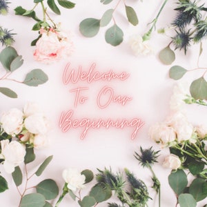 Printable Floral Welcome to our Beginning Sign Welcome to our Wedding (A3) Wedding Guests Board