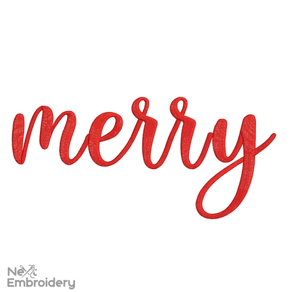 Merry Embroidery Designs, Christmas Embroidery Designs, Instant Download