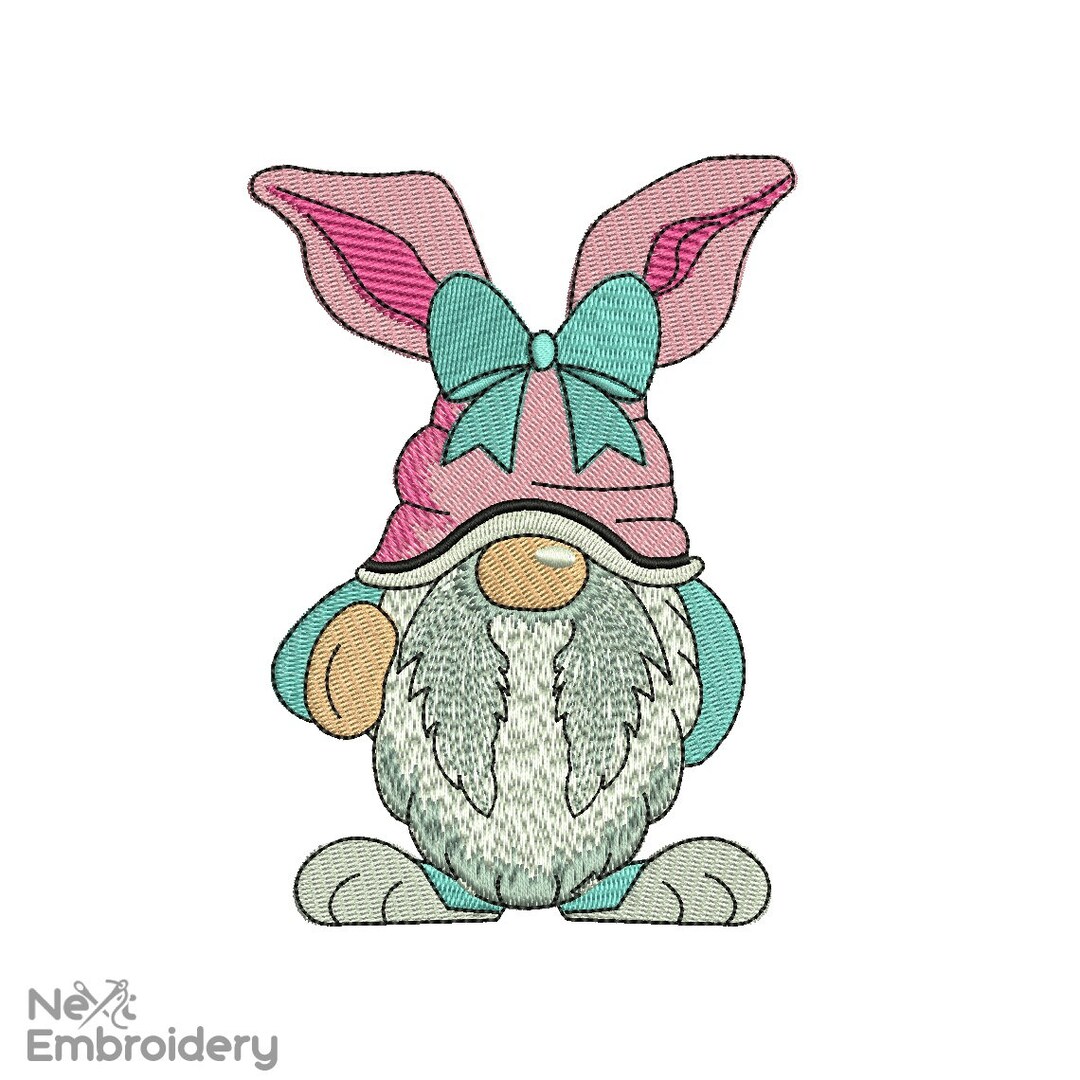 Easter Bunny Gnome Embroidery Design (instant Download) - Etsy