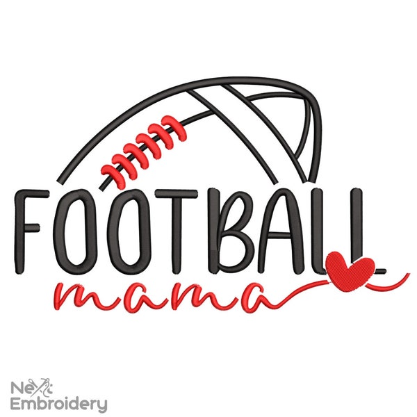 Football Mama Embroidery Design, Mother’s Day Machine Embroidery File, Instant Download