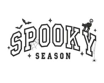 Spooky Season Embroidery Design, Halloween, Bat, Spider Web (PES)