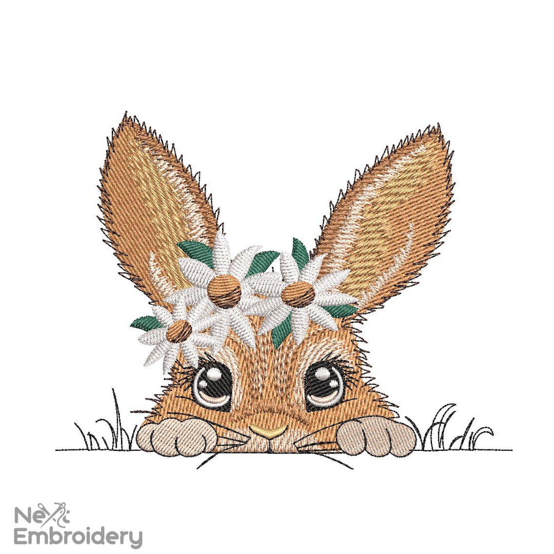 Floral Rabbit Embroidery Design, Easter Bunny (instant Download) - Etsy