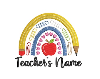 Geteilte Lehrer Stickdatei, Back to School Stickdatei, Instant Download