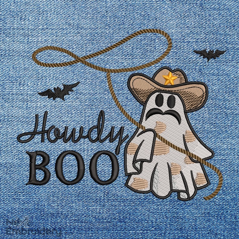 Howdy BOO Cowboy Ghost Embroidery Design (machine Embroidery Files) - Etsy
