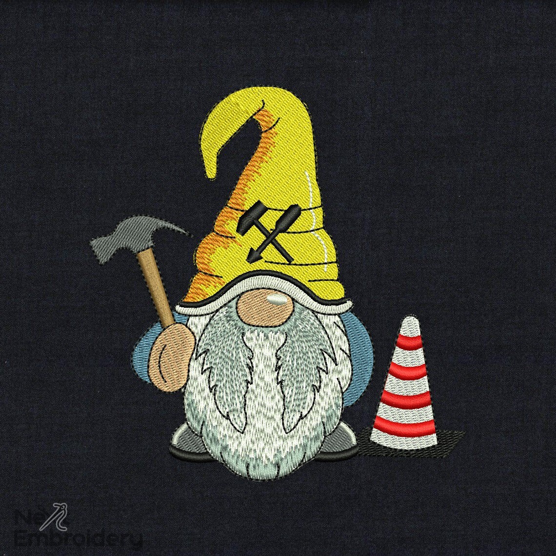 Builder Gnome Embroidery Design, Construction Man Embroidery Design ...