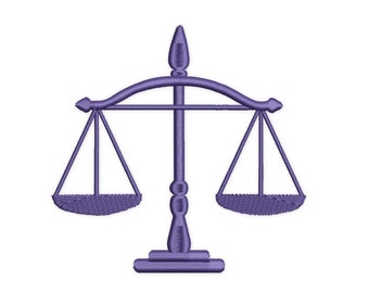 Scales of Justice Embroidery Design: Silhouette Machine Embroidery (Instant Download)