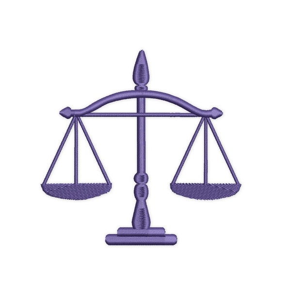 Scales Of Justice embroidery design. Scales Of Justice mini Embroidery. Scales Of Justice Silhouette. Machine embroidery design.