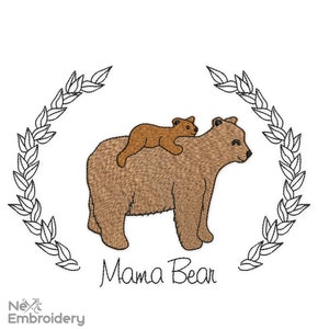 Mama Bear Embroidery Design, Mothers day Embroidery Design, Instant Download