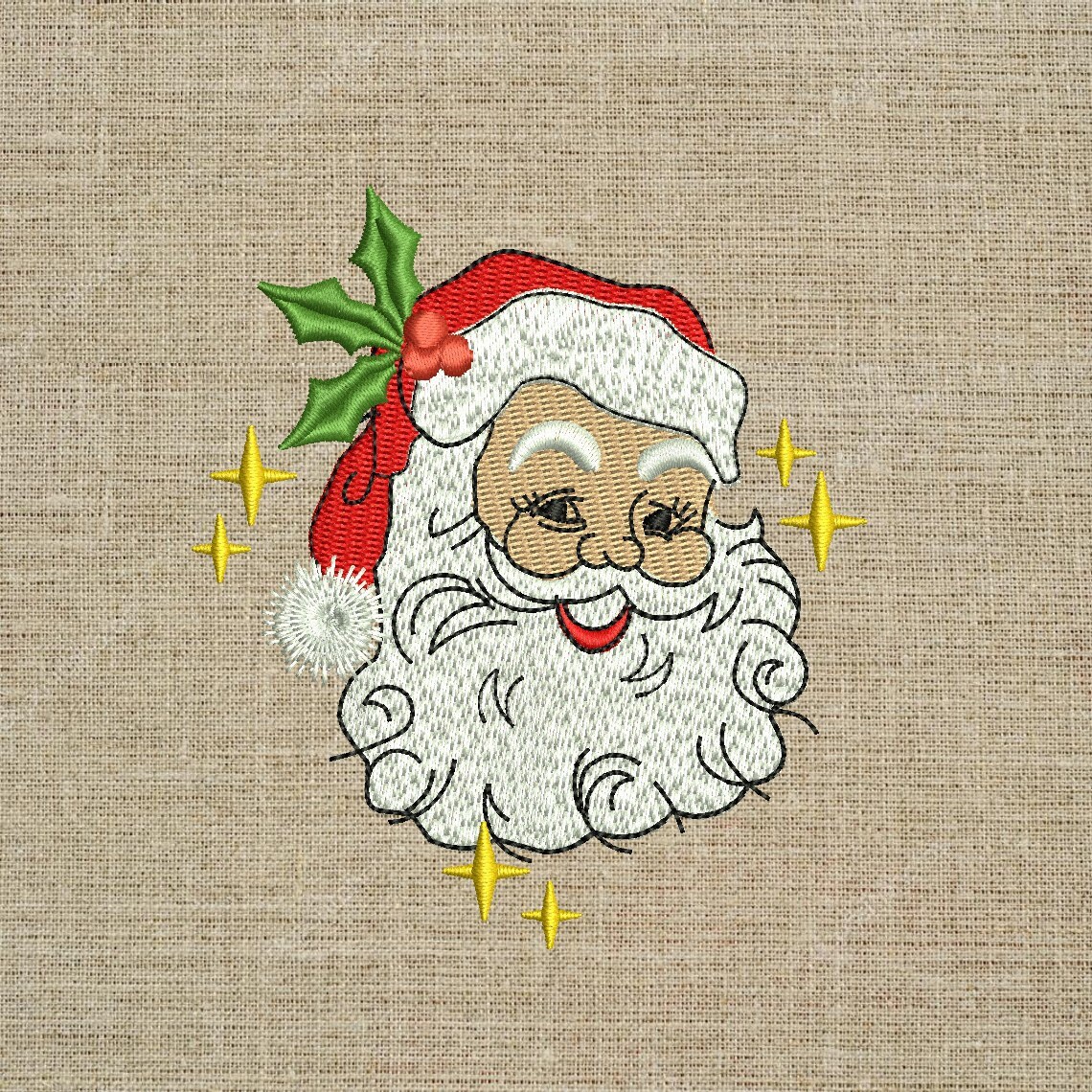 Embroidery Design Rocker Santa Mini Vintage Santa Embroidery Design, Retro Santa Embroidery, Santa ...