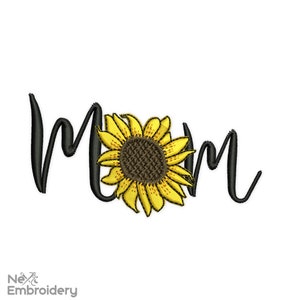 Mom Embroidery Design. Sunflower Embroidery Design, Instant Download