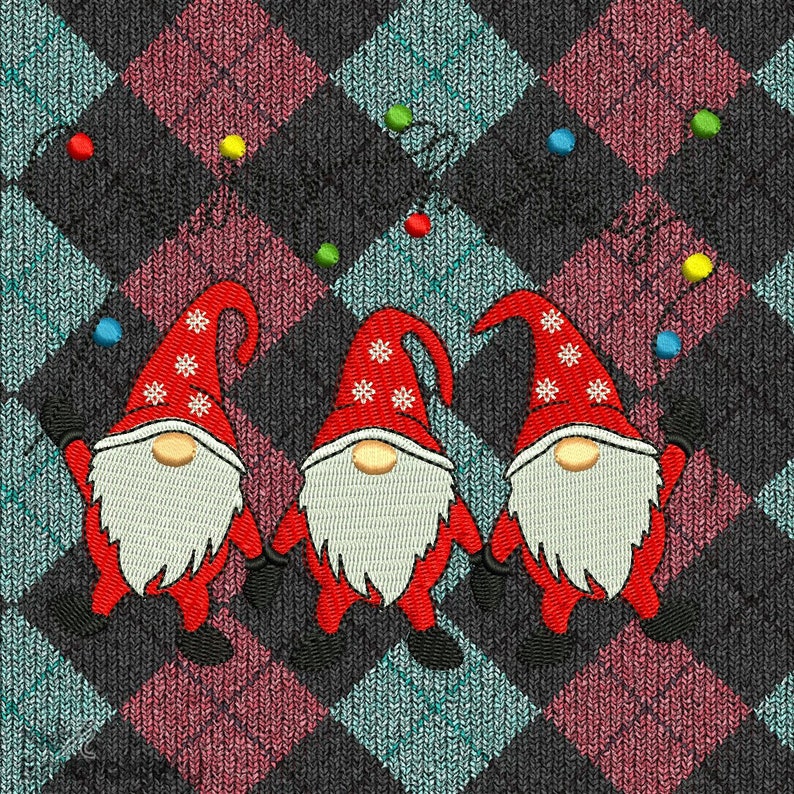 Christmas Gnomes Embroidery Designs 3 Gnomes Machine Etsy