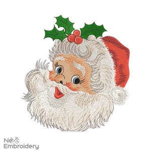 Vintage Santa Claus Embroidery Design, Vintage Santa Embroidery, Santa Merry Christmas Embroidery, Santa Claus, Xmas Machine Embroidery