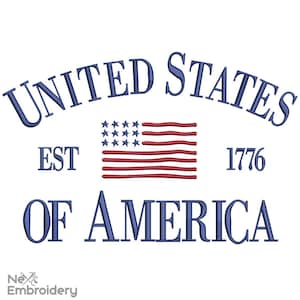America United States Embroidery Designs, USA Patriotic Embroidery Designs, Instant Download