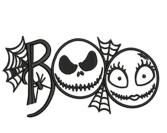 Boo Embroidery Design, Halloween Machine Embroidery, Nightmare, 3 sizes. Instant Download