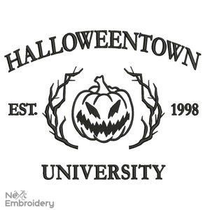 Halloweentown Embroidery Design. Halloween Embroidery, Funny Pumpkin Ghost Horror Machine Embroidery