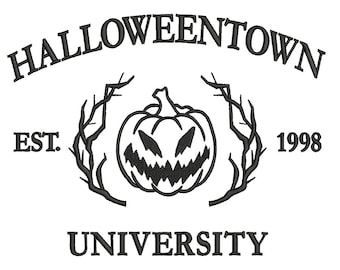 Halloweentown Embroidery Design. Halloween Embroidery, Funny Pumpkin Ghost Horror Machine Embroidery
