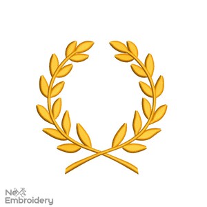 Mini Leaf Wreath Embroidery Design. Olive wreath design. Instant Download