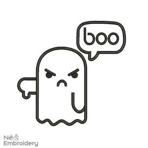 Ghost Of Disapproval Embroidery Design. Halloween Embroidery Designs. 7 sizes. Instant Download