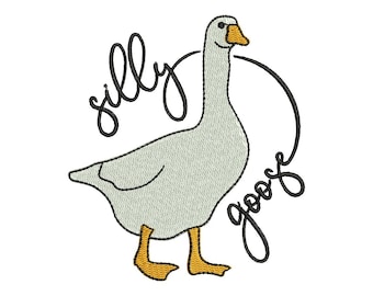 Motif de broderie Silly Goose, Funny Meme (téléchargement instantané)