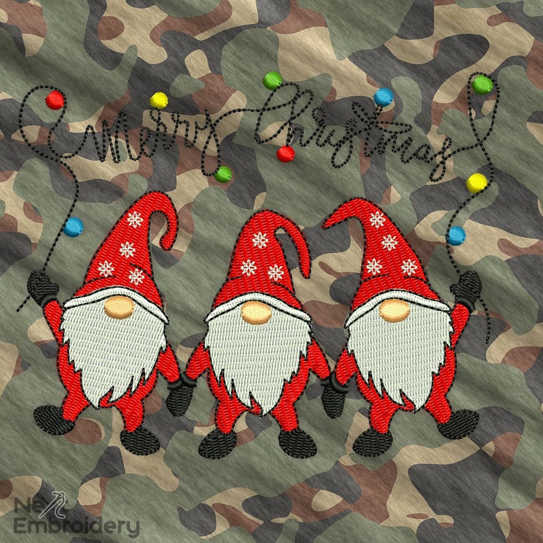 Christmas Gnomes Embroidery Designs 3 Gnomes Machine Etsy