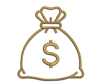 Diseño de bordado de bolsa de dinero: Mini silueta (descarga instantánea)