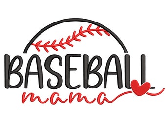 Baseball Mama Embroidery Design, Mother’s Day Machine Embroidery File, Instant Download