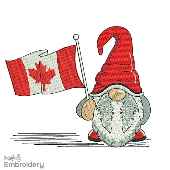 Canada Gnome Embroidery Design, Canadian Embroidery Designs, Machine Embroidery File
