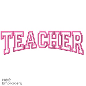 Teacher Embroidery Design, Back to School Machine Embroidery File, Instant Download