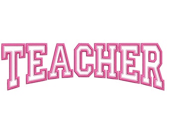 Teacher Embroidery Design, Back to School Machine Embroidery File, Instant Download