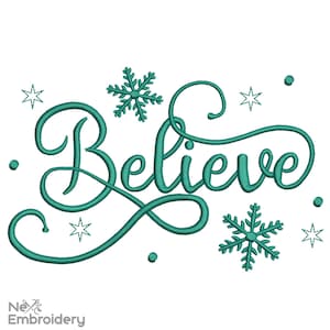 Believe Stickmuster, Frohe Weihnachten Weihnachtsmann Urlaub Maschinenstickerei, Instant Download