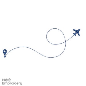 Desenho de bordado de voo. Design de bordado de máquina de avião. Bordado de Mini Avião. Bordado Boeing. Silhueta de avião.