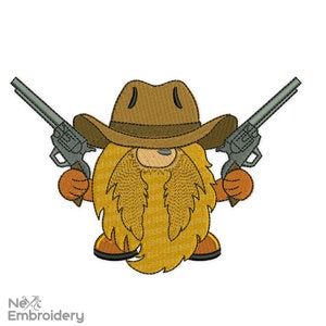 Disegno da ricamo Gnome Cowboy, disegno da ricamo di Halloween, disegno da ricamo autunnale, stagione spettrale, file da ricamo a macchina