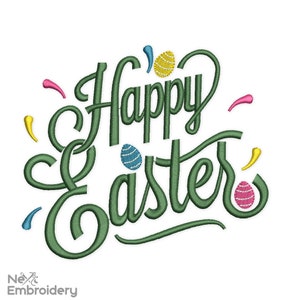 Happy Easter Embroidery Design. Holiday Embroidery Designs
