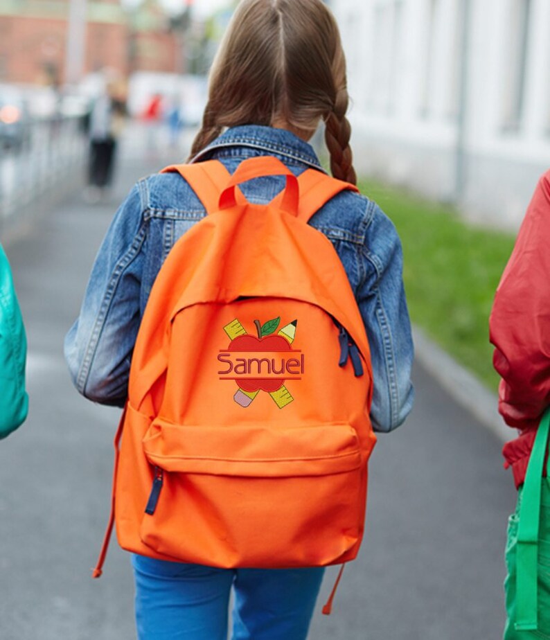 Back to School Apple and Ruler Embroidery Design. Machine Embroidery ...