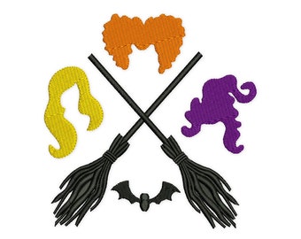 Sanderson Sisters Embroidery Design. Halloween Party. 4 sizes. Instant Download