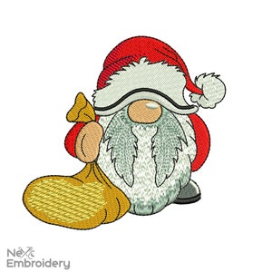 Santa Gnome Embroidery Design, Christmas Embroidery Designs