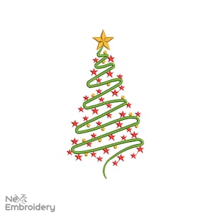 Christmas Tree Embroidery Design, Holiday Machine Embroidery, Merry Christmas Machine Embroidery File