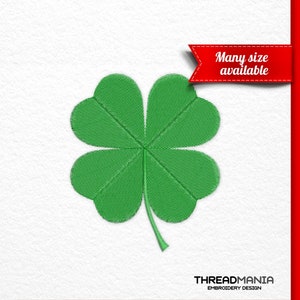 Four-leaf clover embroidery design. St.Patrick's day embroidery design. Mini clover, Irish Shamrock embroidery design. Clover leaf image 2