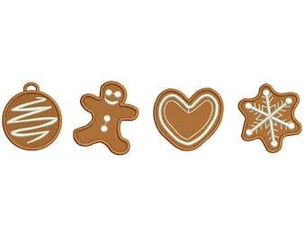 Christmas Cookies Embroidery Design, Gingerbread Christmas cookie, Christmas Machine embroidery File