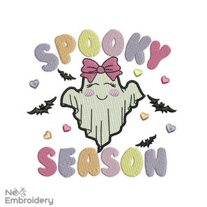 Spooky Season Embroidery Design. Halloween Embroidery,  Instant Download