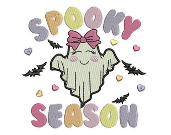 Spooky Season Embroidery Design. Halloween Embroidery,  Instant Download