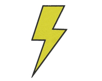 Lightning Bolt Embroidery Design: Super Hero Applique (Instant Download)