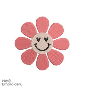Diseño retro de miniflores para bordar. Archivo de bordado a máquina Smile, descarga instantánea